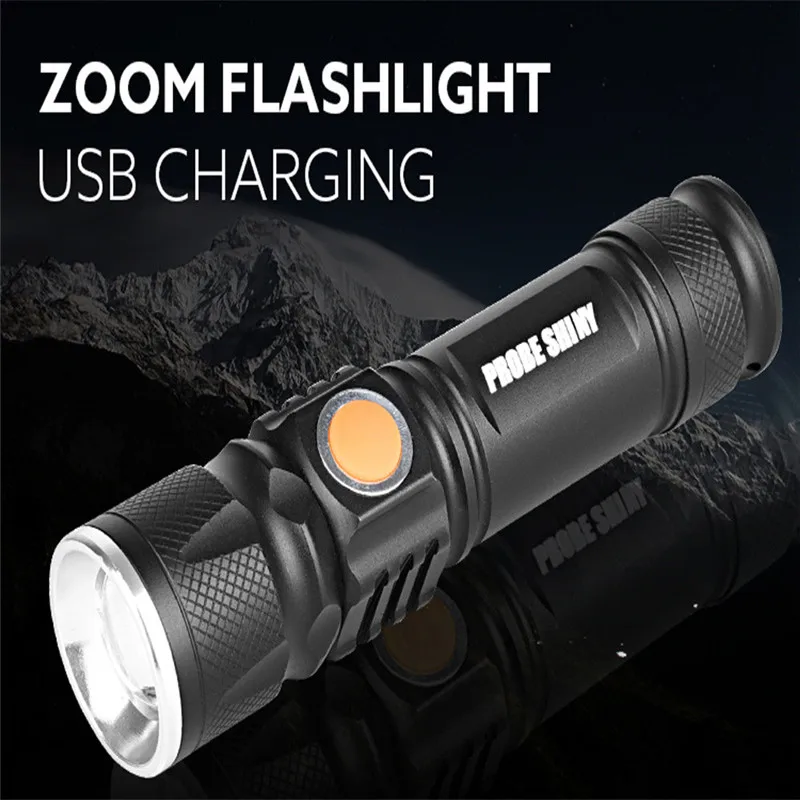 

Adjustable LED Zoom 3000LM Lamp Q5 3Modes MINI USB Rechargeable Flashlight Torch Lamp Bicycle Light Portable Super Bright