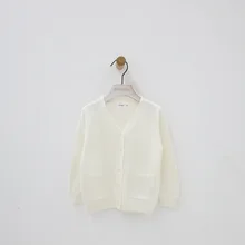 Детский свитер; осенний Детский кардиган для мальчиков и девочек; трикотажное красное Свободное пальто с карманами из чистого хлопка