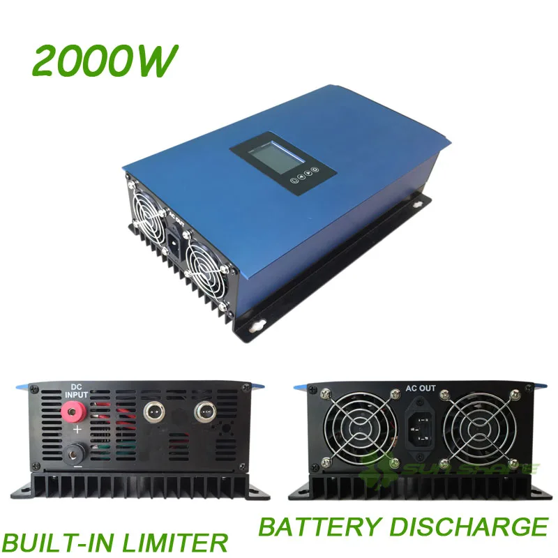 

Free shipping! New Updated! High efficiency 2000W MPPT Solar Power Grid Tie Inverter(SUN-2000GTIL2-LCD) build-in power Limiter