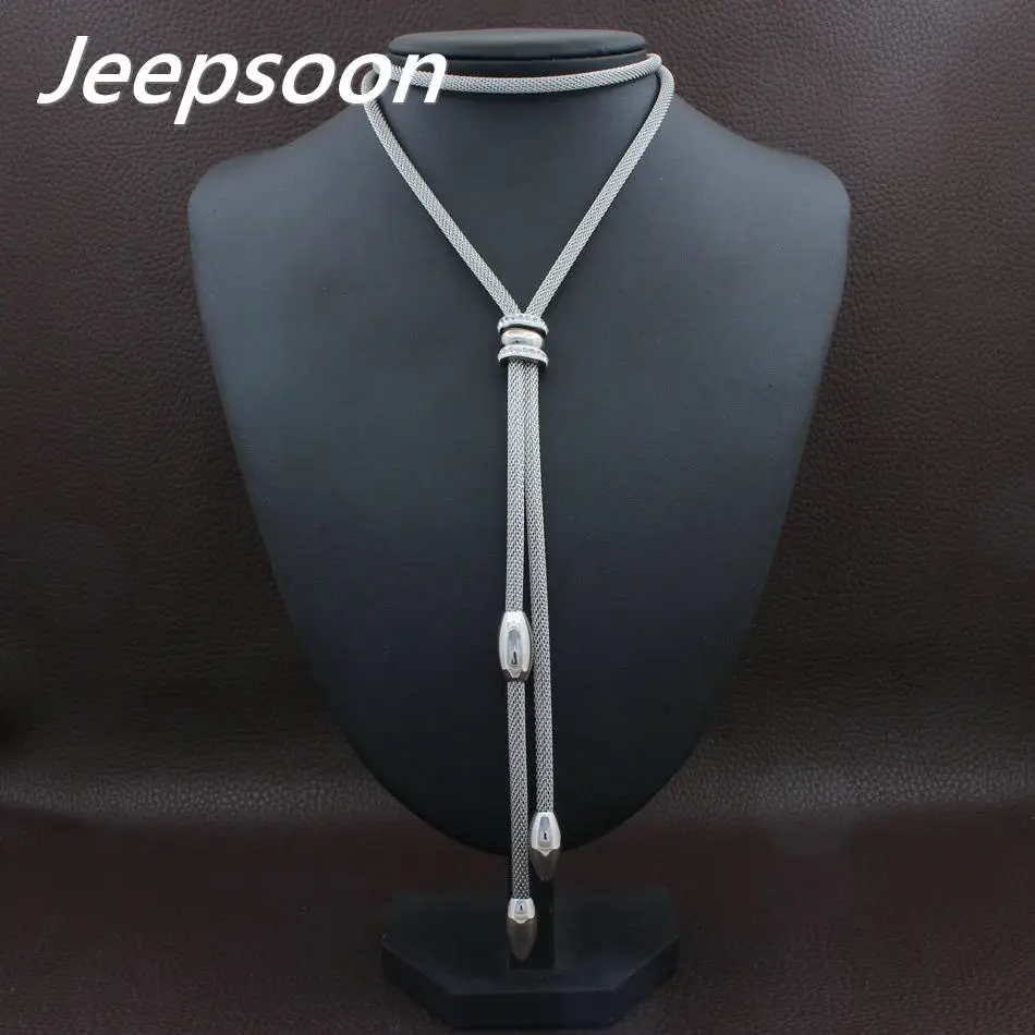 HOT Accessories Wholesale Long Stainless Steel Jewelry Fashion Silver Color Romantic Chain Necklace for women NEIACRBH