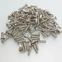 Flat Head Screws 100pcs M2 Flat Head Stainless Steel SS304/ Zn coated steel screw M2 Machine Countersunk Screw Bolt Fastener