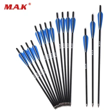 17/20/22 Inches Crossbow Arrows Carbon Arrow with 125 Grain Broadheads for Archery Shooting