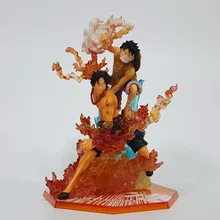 One Piece Figure Ace Luffy Figuarts ZERO 170mm Anime One Piece Pvc Action Figures Toy Fire Fist