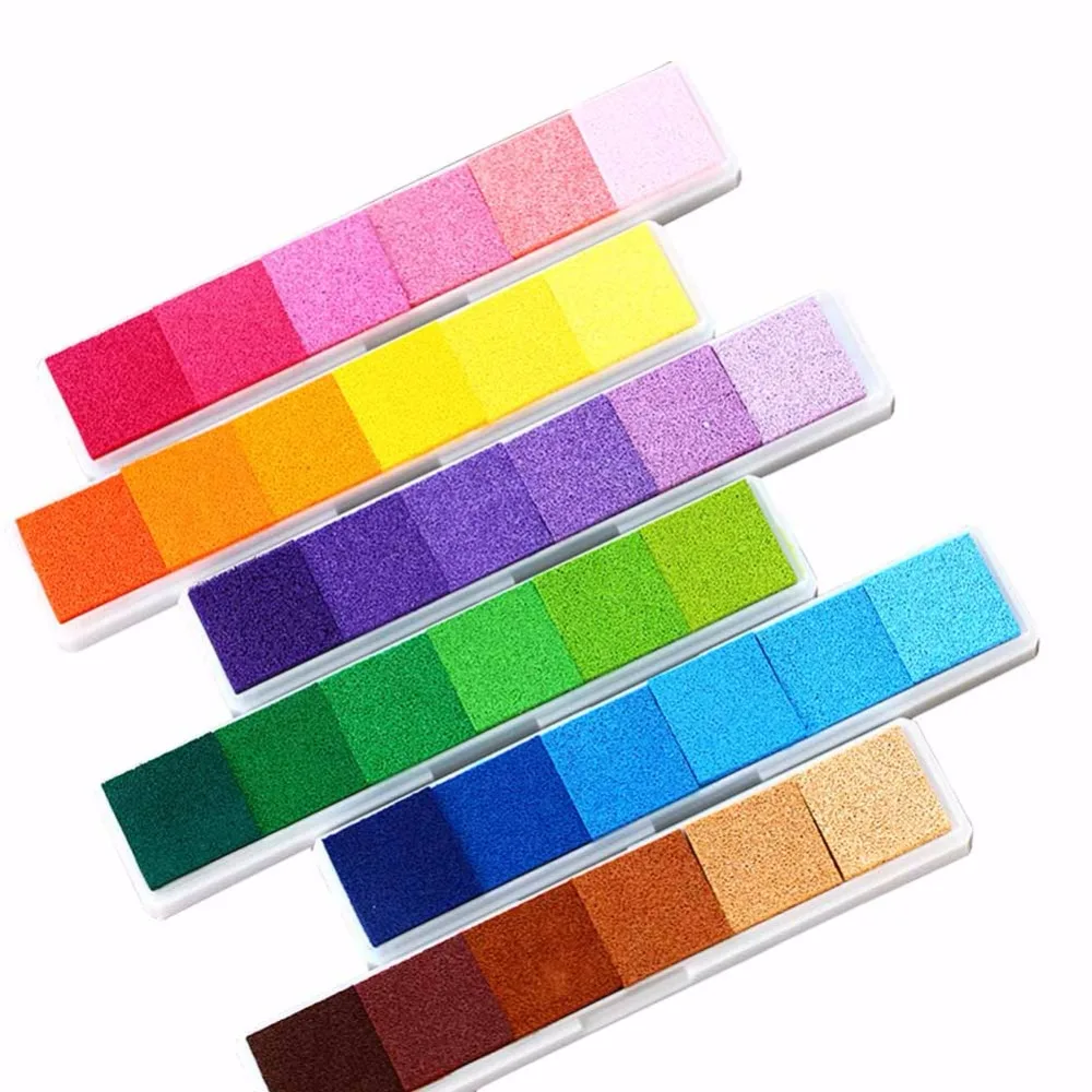 6pcs/lot gradient colors inkpads long scrapbooking ink pad stamp inkpad