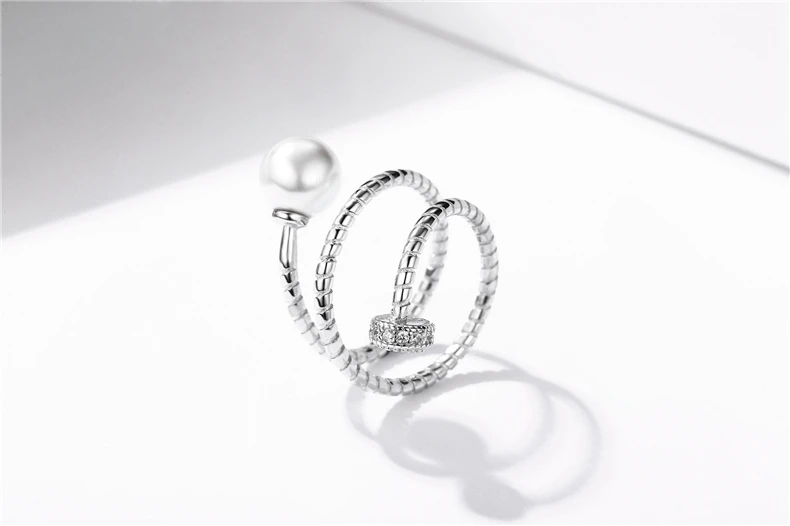 SODROV, 925 пробы, серебряное кольцо с жемчугом, размер с изменяемым размером, обручальное свадебное ювелирное изделие для женщин, серебро 925, ювелирное изделие