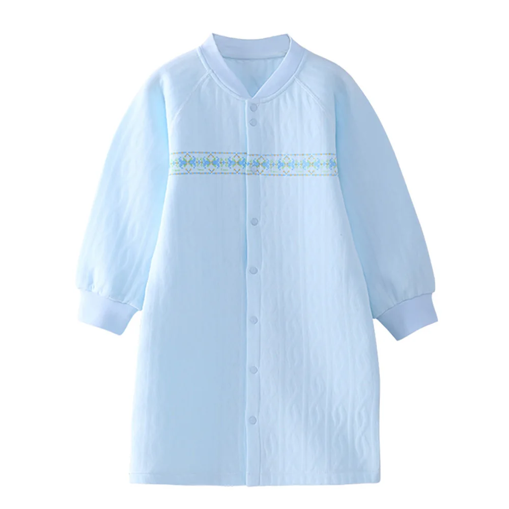 New Blue Baby Sleep Gown Tiny Cotton Nightwear Children Long Sleeve