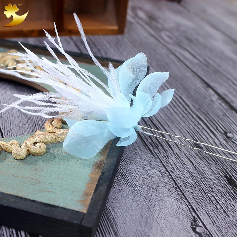 

Feather Hair Pins Handmade Hair Clips Girls floral Hairpins Headband Wedding Headdress Hair Bands Hair Clips For Women 78001