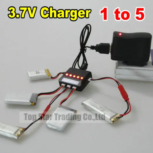 

3.7V USB Fast Balance Charger 1 Divided Into 5 With Pilot Light Supports Many RC Helicopters Syma X5C WL V931 V911 MJX F47 U816