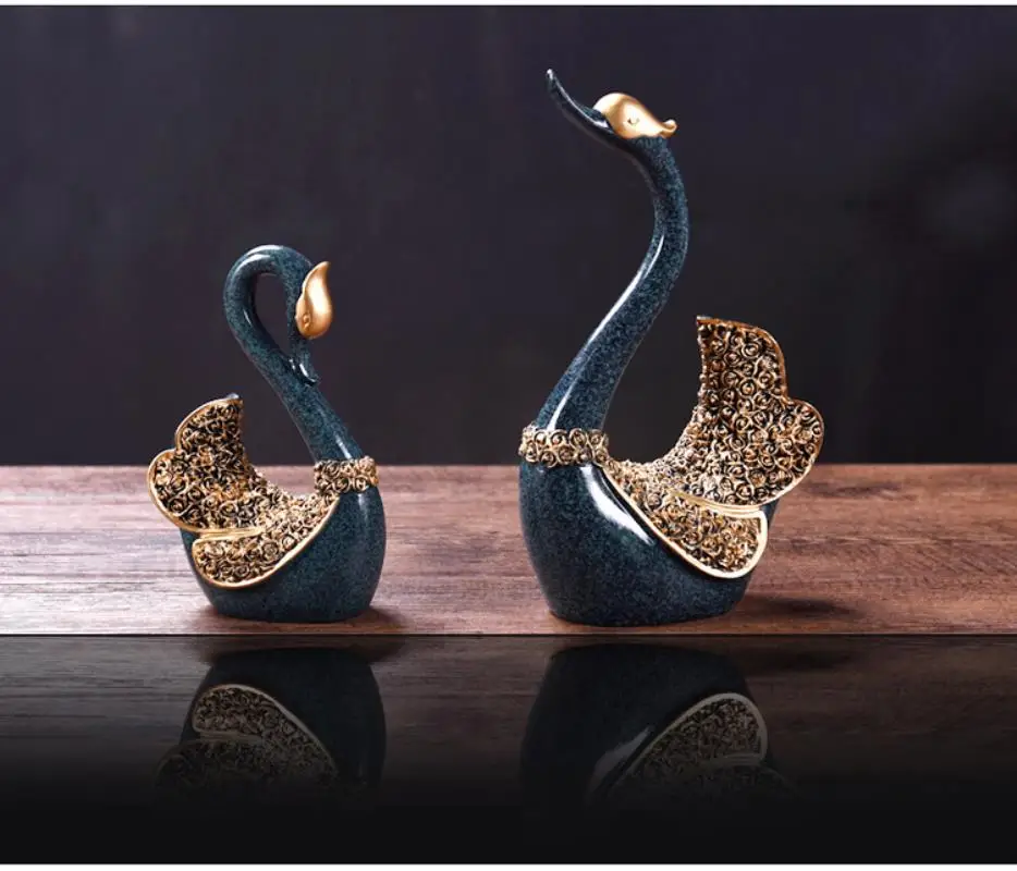 Creative Couple Swan Decoration Home Furnishing Living Room TV Cabinet Decoration Wedding Gift Wedding Gift