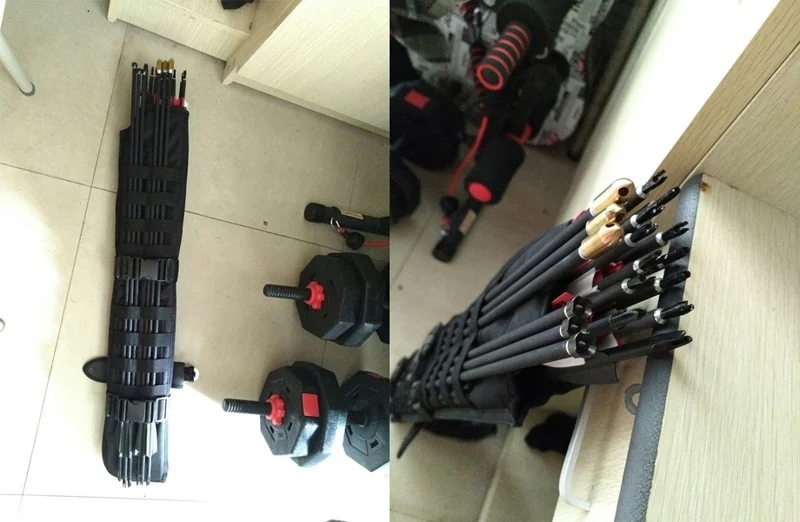 Arcos de Caça e Setas Bolsa de Tiro com Arco Case de Seta Multi-função Rifle Bainha Mochila Coldre Ombro Case Estilingue Molle Quiver 9 Arcos de caça e setas multi-função rifle