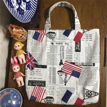 YILE хлопковая льняная Экологичная для шоппинга с ручкой сумка для файлов английская газета Union Jack 4