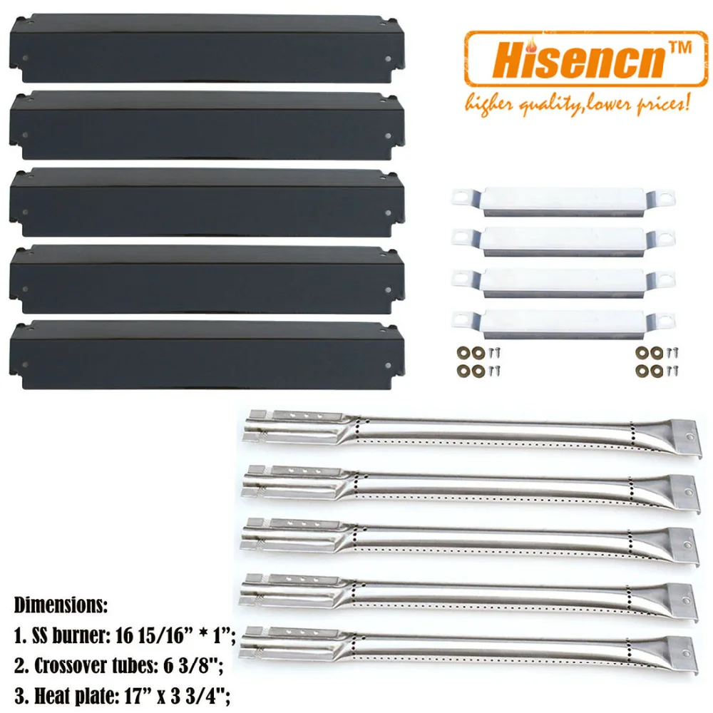 Hisencn Grill SS Pipe Burner, Carrover Tube, Heat Plate