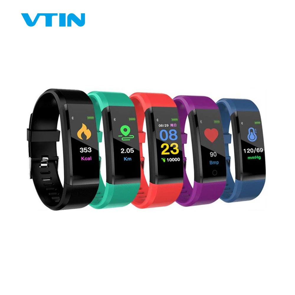 VTIN 115 Plus pulsera/Correa USB Bluetooth Monitor de Fitness pantalla a Color Monitor ritmo cardíaco pulsera pulsera inteligentes| - AliExpress