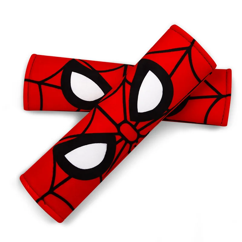 

Sipder Man Iron Man shield Cartoon plush Seat Belt Cover Toy Car Shoulder Protector plush Toy For Cars Decorations