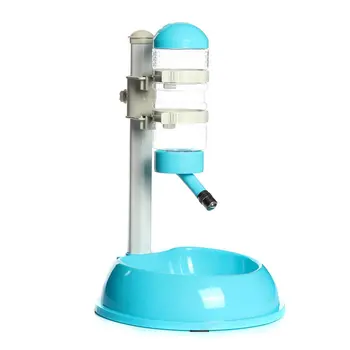 

Pet Dog Water Drinker Dispenser Food Feeder Dish Bowl Bottle Blue