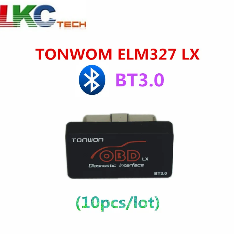 10 шт./лот TONWOM ELM327 LX Bluetooth BT3.0 OBD диагностический инструмент автомобильный