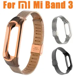 Браслет для Xiaomi mi группа 3 мода нержавеющая сталь роскошный ремешок металлический браслет mi Band 3 ремешок для часов