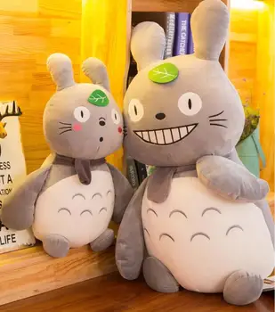 

1pc 45cm 55cm soft leaf Hayao miyazaki totoro plush doll hold pillow vehicle waist cushion stuffed toy girl boy creative gift
