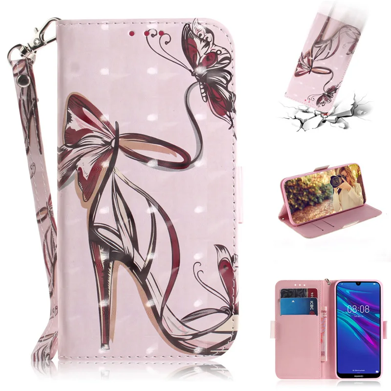 

New Leather Case For Huawei Y6 Y5 Y7 Y9 Prime 2019 Case 3D Flip Mobile Phone Bag Honor 8A 8S 8X 8C 20 Pro Cover Wallet Case