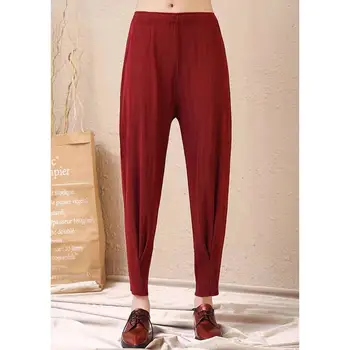 

Miyake Folds Summer New Style Slim Straight Pleated Pants Nine Points