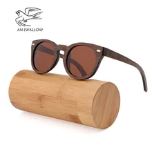 Новые очки из бамбукового дерева квадратная бамбуковая оправа коричневые поляризованные солнцезащитные очки для мужчин и женщин ретро солнцезащитные очки в