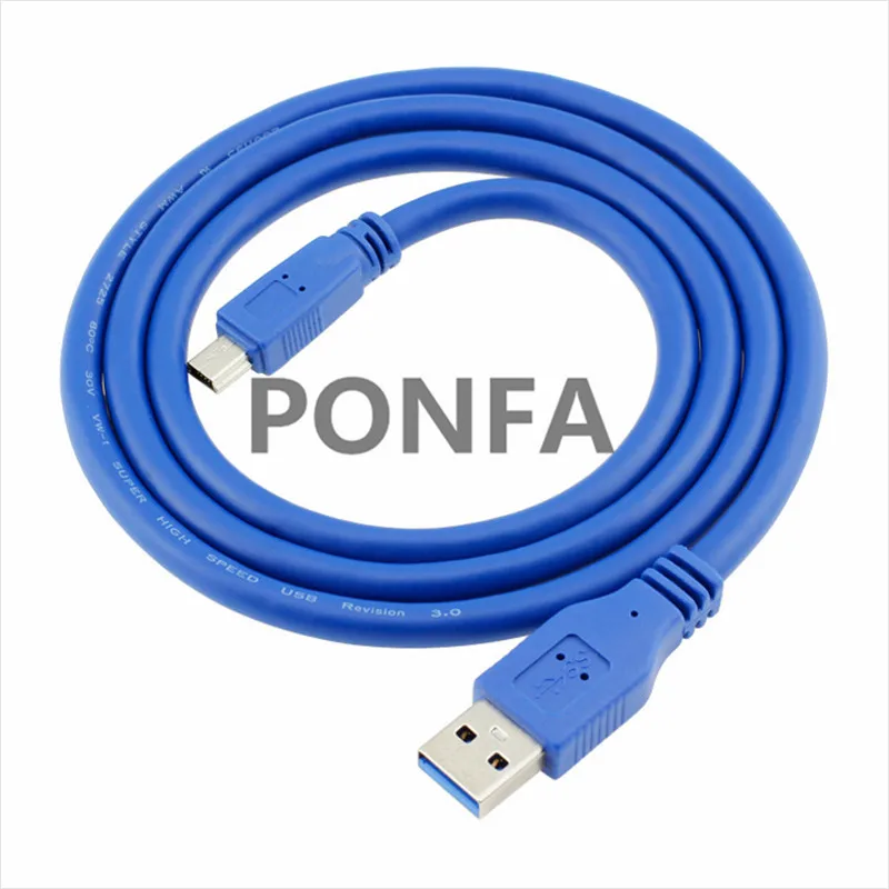0,3-5 метров синий Суперскоростной USB 3,0 тип A штекер для мини B 10 Pin Мужской Кабель-адаптер Шнур