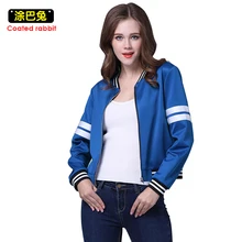 2017 New Arrival Autumn Lady Jacket Coat Thin Blue Long Sleeve Outwear Women All-Match Short Wide-waisted Jacket