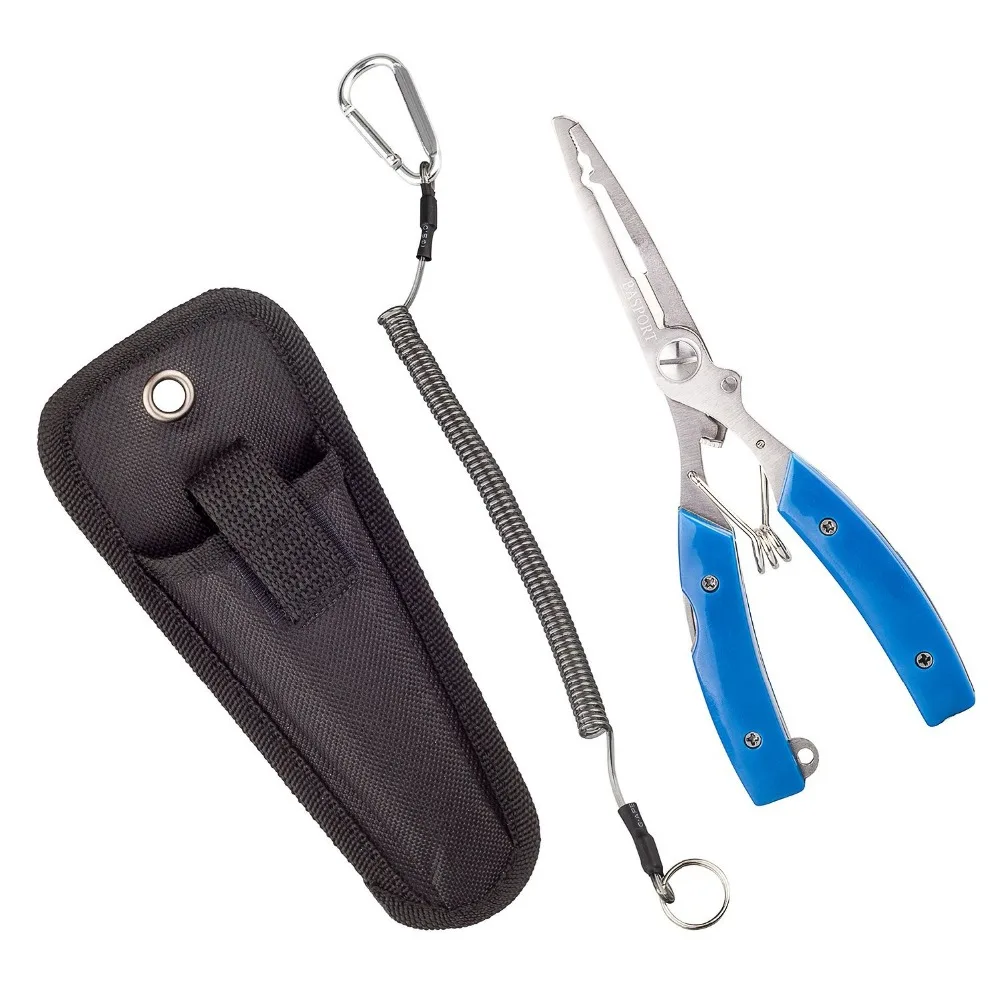 

25pcs Stainless Steel Fishing Pliers Line Cutter Curved Nose Remove Hook Fishing Tackle Tool with Nylon Sheath