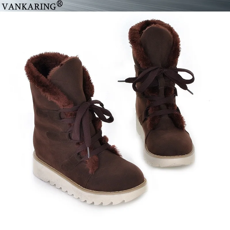 Vankering/российские зимние женские ботильоны; зимние ботинки на платформе; женские водонепроницаемые теплые плюшевые женские ботинки; zapatos mujer