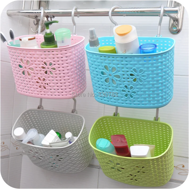 Bathroom bathroom shower compartment plastic rattan hanging basket