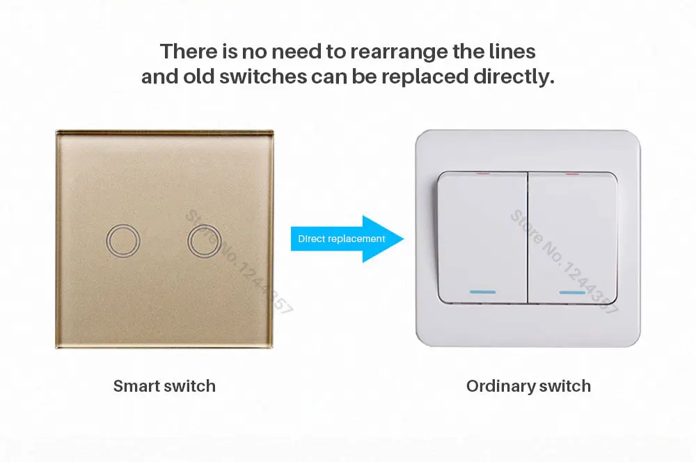 EUUK Standard smart remote control Wall Touch Screen Switch (9)