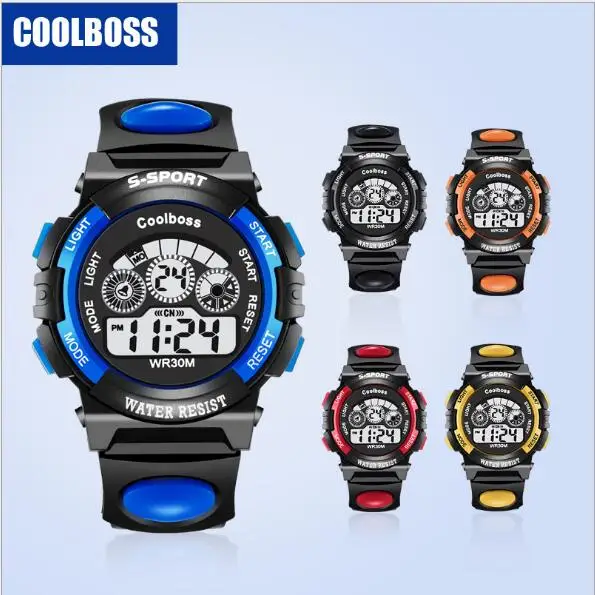 

2018 New Fashion Clock Children Sports Watches Men LED Digital Military Watch Boy Girl Student Multifunctional Wristwatches kids