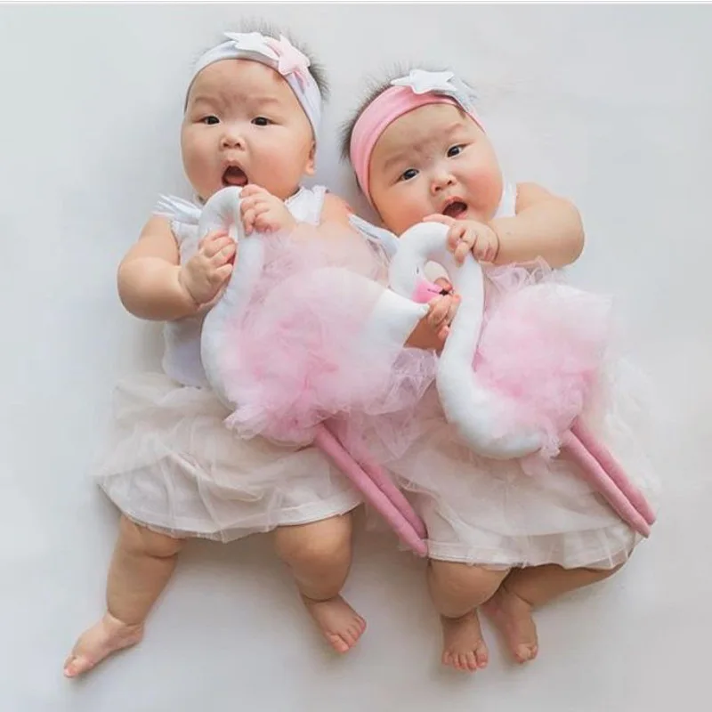 

55cm Handmade Diy Kids Baby Swan Flamingo Stuffed Toy Room Decoration Decorative Animal Baby Doll Accompany Sleep High Quality