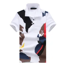 Модные трендовые летние камуфляжные поло с коротким рукавом, хлопковые рубашки поло, повседневная одежда, размер США S-2XL