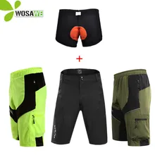 WOSAWE Men Mtb Cycling Shorts 3D Gel Padded Light Waterproof Bicycle Bike Short Clothing Loose Maillot Ciclismo Downhill Shorts