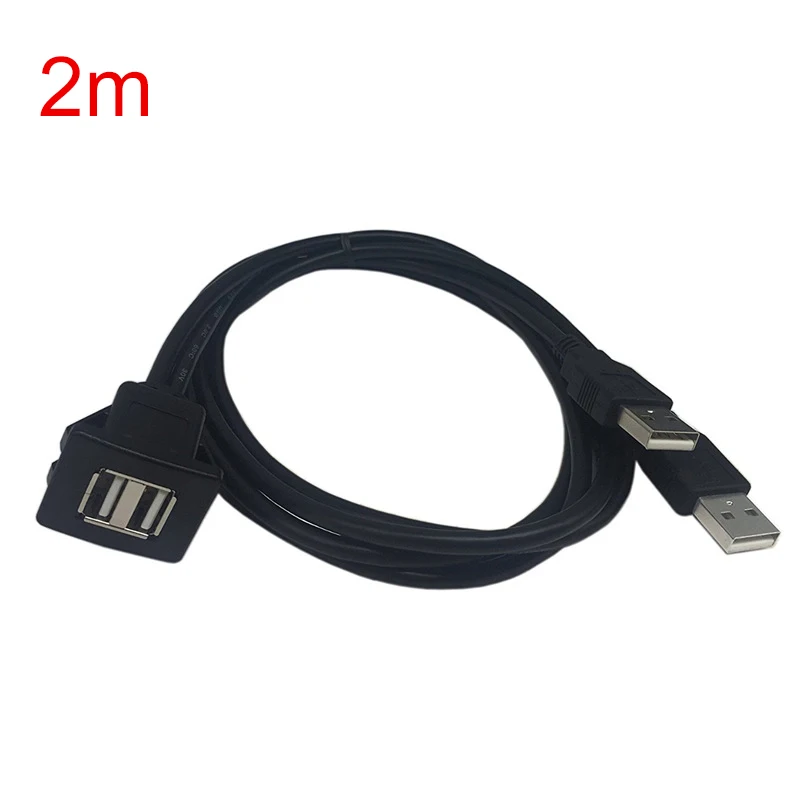 Высокое качество Универсальный 1 M/2 M USB2.0 Панель заподлицо кабель двойной USB2.0 мужчин и женщин автомобильное крепление кабель для машины, лодки, мотоцикла