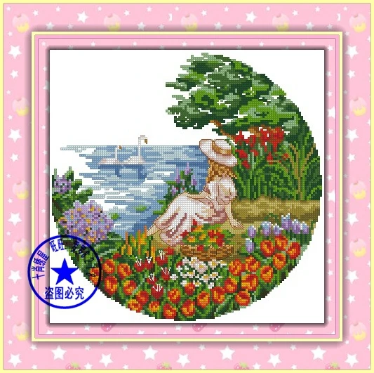 CS-769 cross stitch kit swan lake girl lady woman.jpg