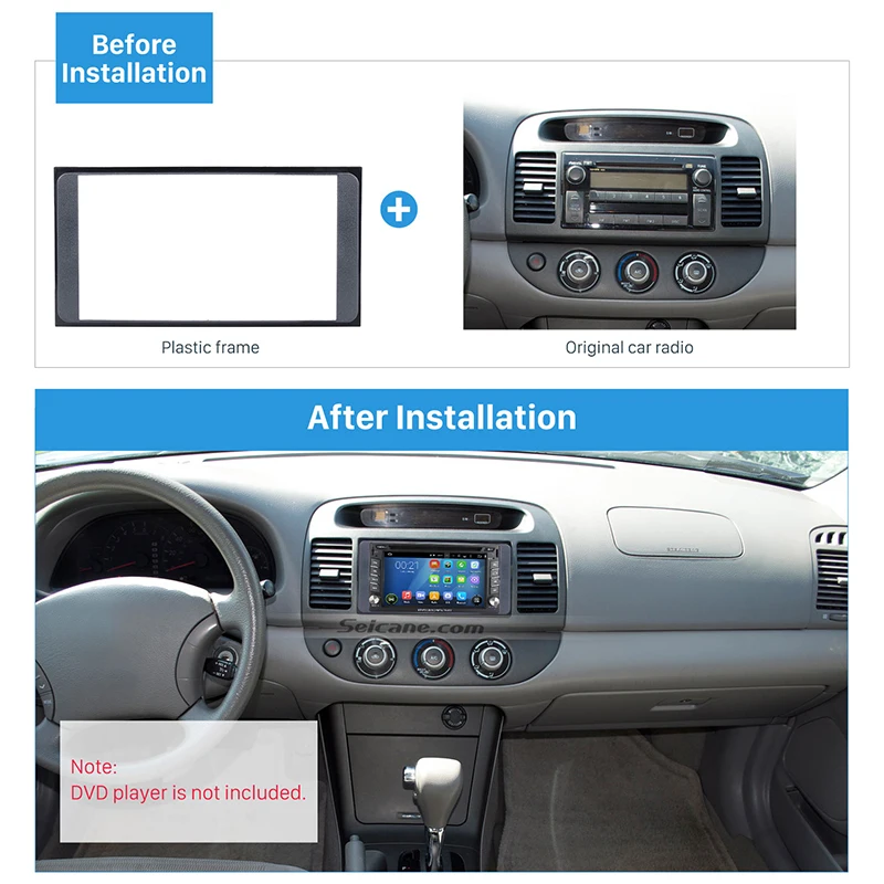 Seicane Double Din Car Radio Fascia Frame Panel Installation Kit For Seicane Double Din Car Radio Fascia Frame Panel Installation Kit For 2006 Toyota Camry Vios Corolla Wish Altis 4500 Cd Trim In Fascias From Automobiles