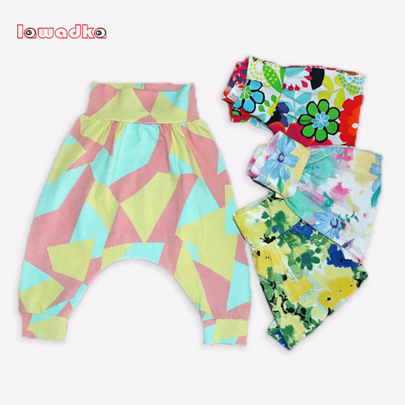 Spring Kids Clothing Girls Harem Pants Flower Children Boys Cotton Trousers Baby Pants