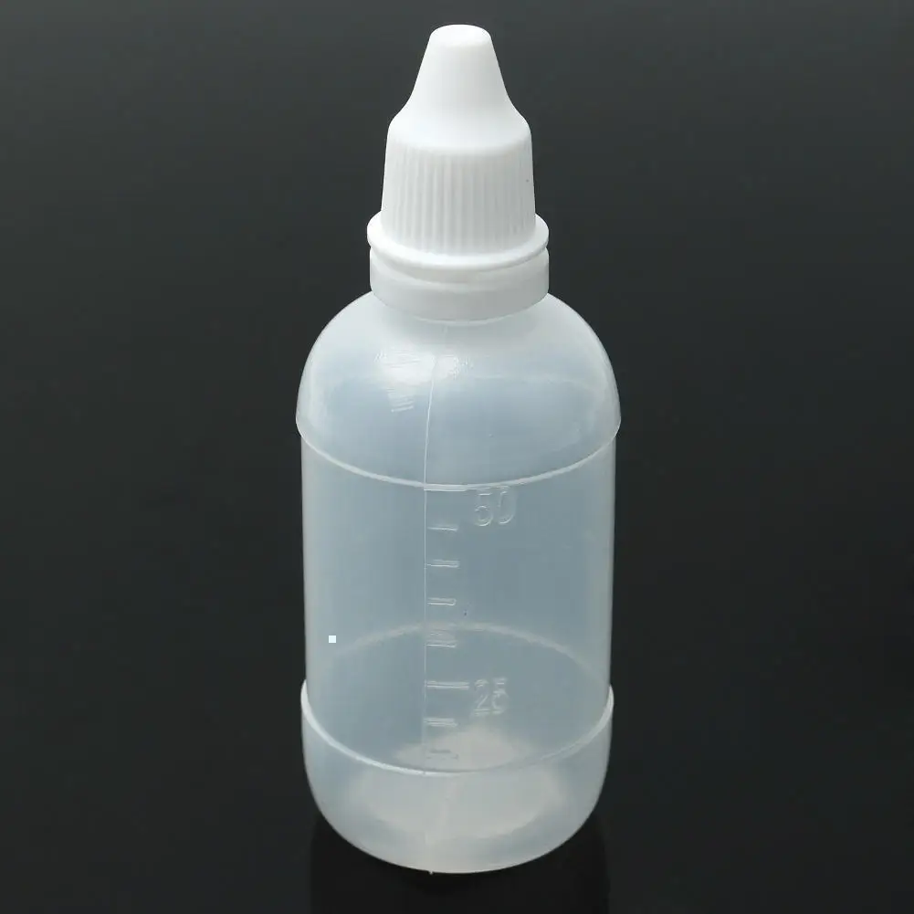 10pcs 30ml/50ml Empty Plastic Squeezable Dropper Bottles Eye Liquid Sample Storage Container Jar