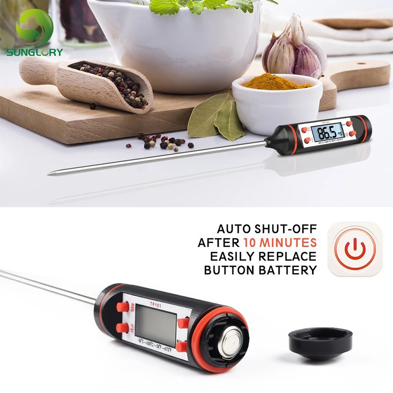 

Portable Digital Kitchen Thermometer Oven Food Cooking Grill BBQ Meat Water Oil Cooking Electronic BBQ Thermometer And Timer