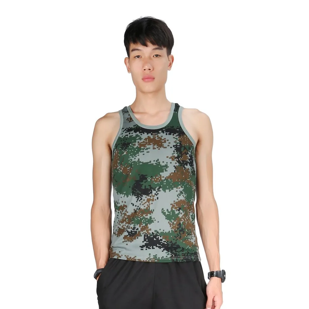 

Military Style Men Running Jogging Vest hunting hiking outdoor Camouflage Tank Top Stretchy Wild Tight Gym Sport Bodybuilding