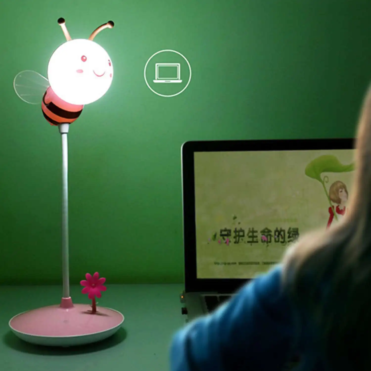 

LED Bee Night Light 5VUSB Charge Touching Table Lamp Dimmable Baby Feeding Sleeping Bedroom Night Light Home Decor Creative Gi