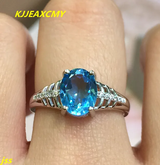 

KJJEAXCMY Fine jewelry 925 Sterling Silver with blue topaz ring shinv coating