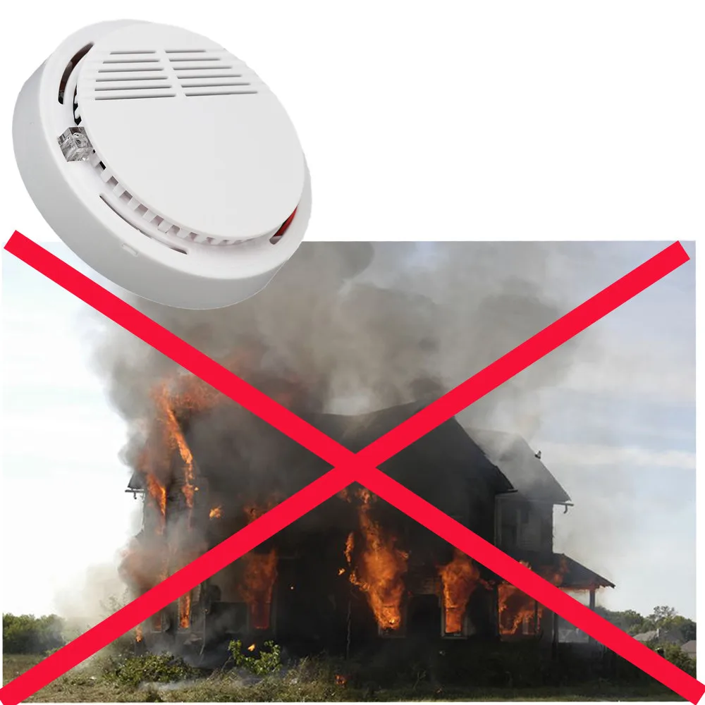 

Wireless Smoke Detector Home Security Fire Alarm Sensor System Cordless J.23