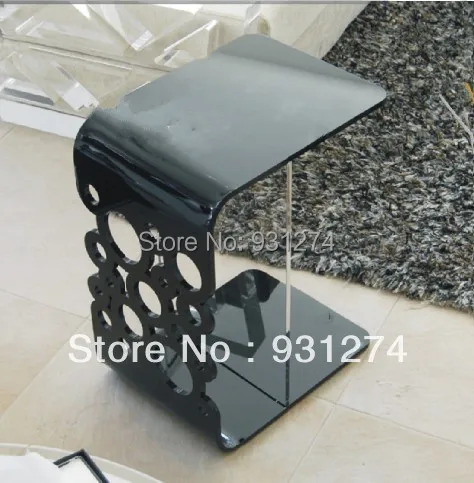 Black Acrylic side table/end table/bed table/ perspex coffee table/living room furniture/acrylic furniture