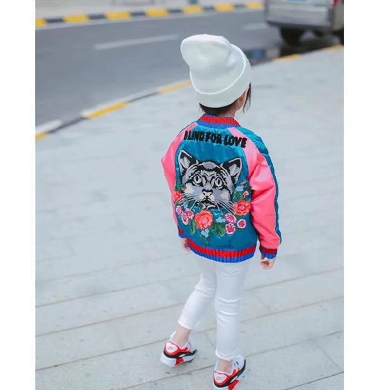 

Kids Autumn Winter Clothes Cotton Padded Girls Cartoon Cat Embroidery Outwear Coat Kids Girls Boys Spring Autumn Jacket