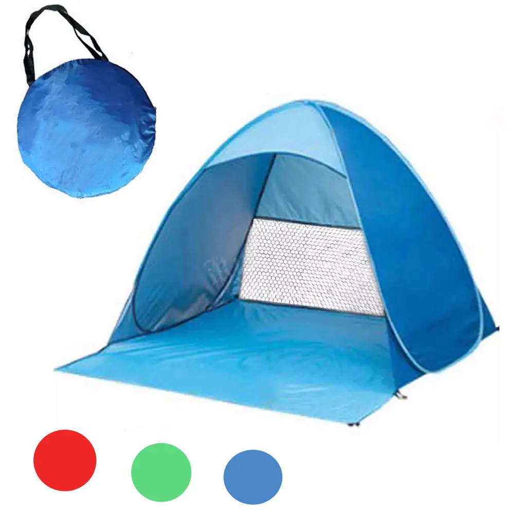 طوي خيمة المضادة للأشعة فوق البنفسجية lightwight البوب خيمة للشاطئ الشمس المأوى خيمة مفتوحة سريعة الظل ل في الهواء الطلق التخييم الصيد شواء