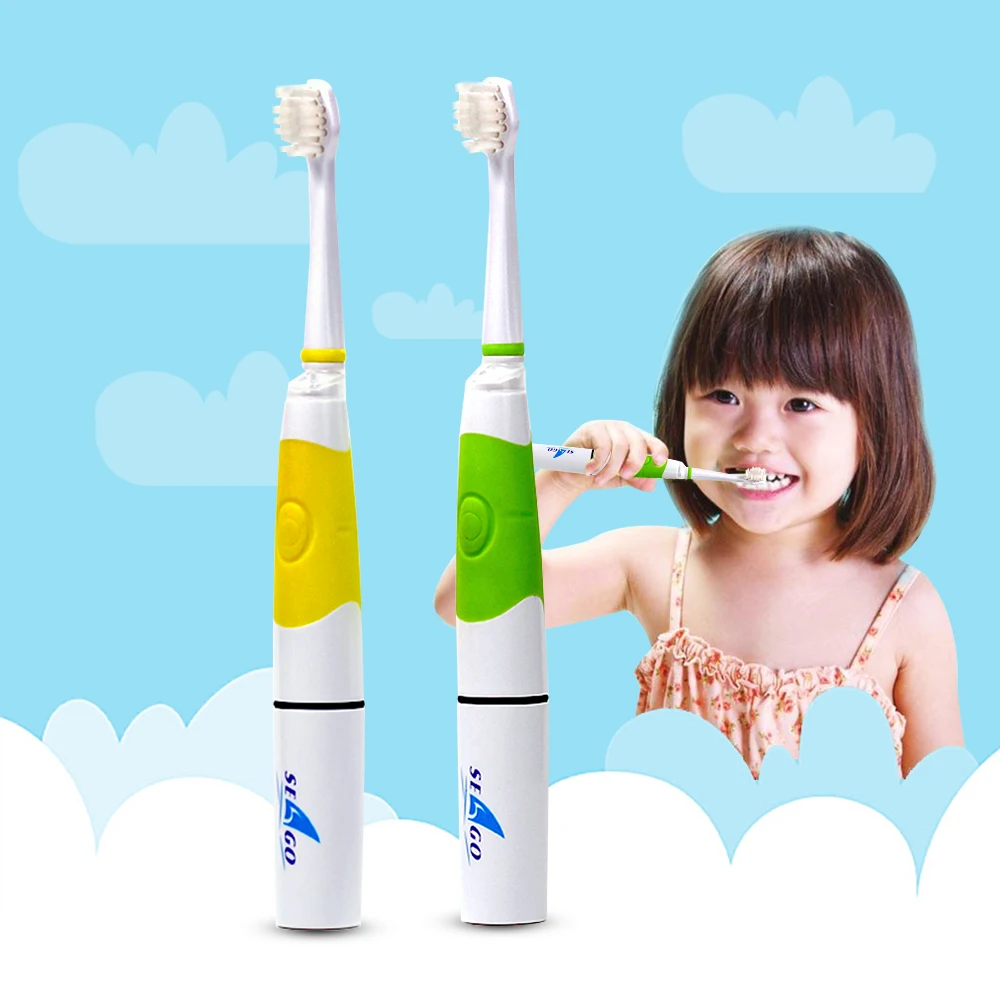 

Seago Sonic Electric Toothbrush For Children kids Intelligent Soft Bristle Tooth Brush Electric Gum Care 3 Brush Heads LED Lamp
