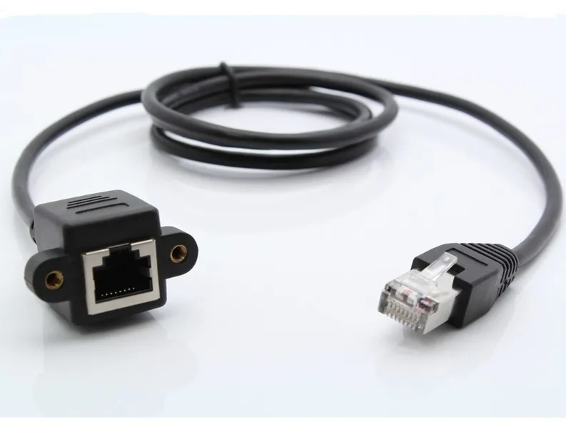 10pcs 0.6M/23.6" Screw Lock Panel Mount RJ 45 RJ45 CAT5 Male to Female